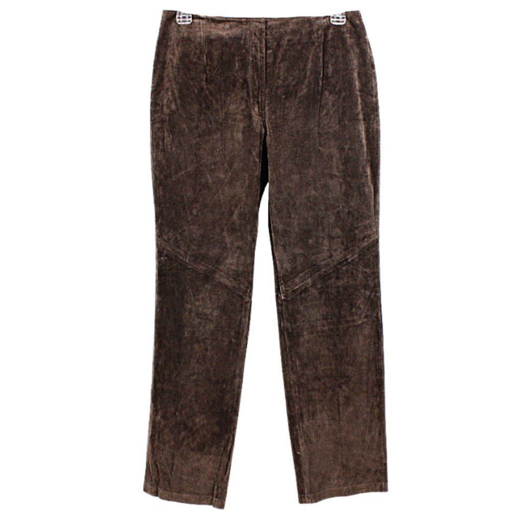 Vintage  Leather Suede Pants High Rise Brown Vanishing Waist  Women’s Size 14